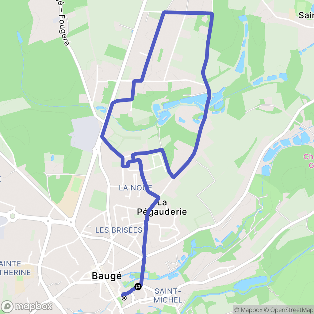 Baugé en Anjou : carte du parcours de randonnée - France