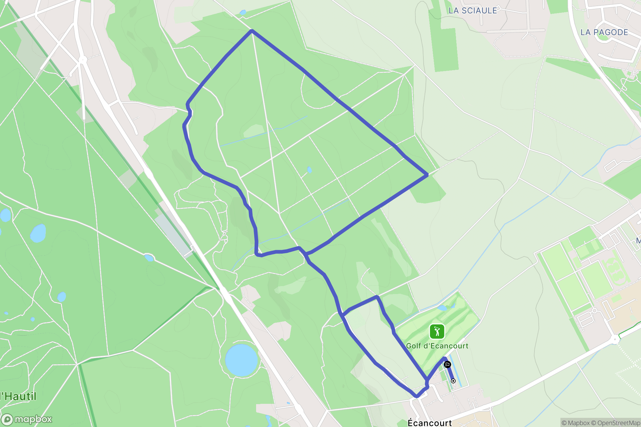 Jouy-le-Moutier : carte du parcours de randonnée - France