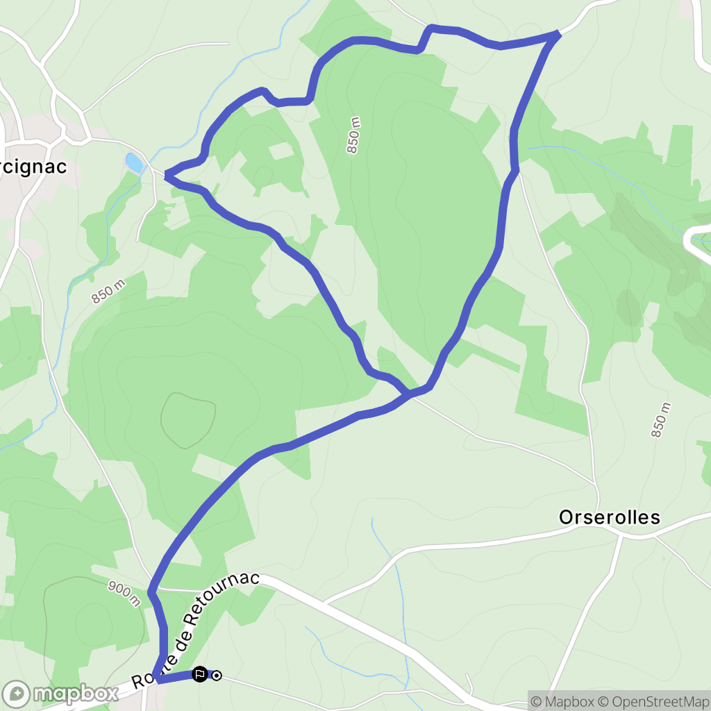 Roche-en-Régnier : carte du parcours de randonnée - France