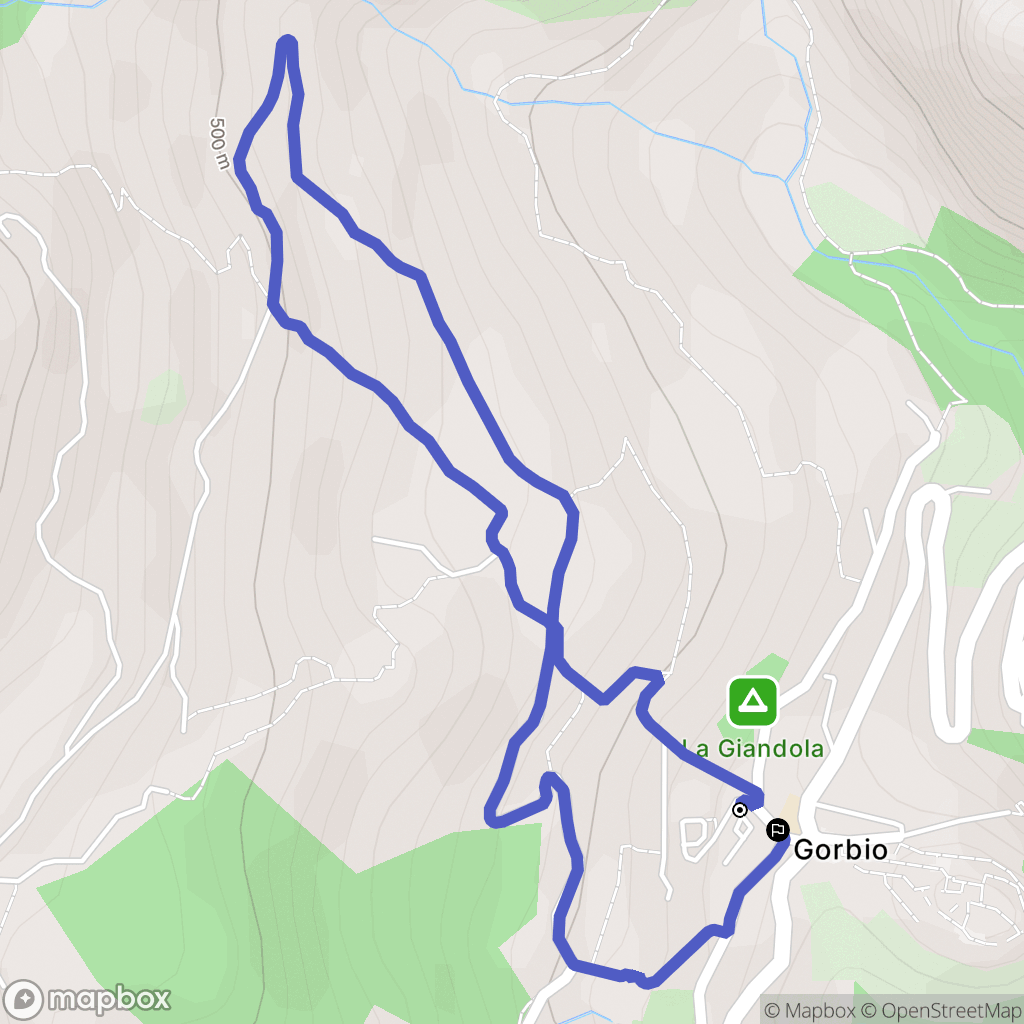 Gorbio : carte du parcours de randonnée - France