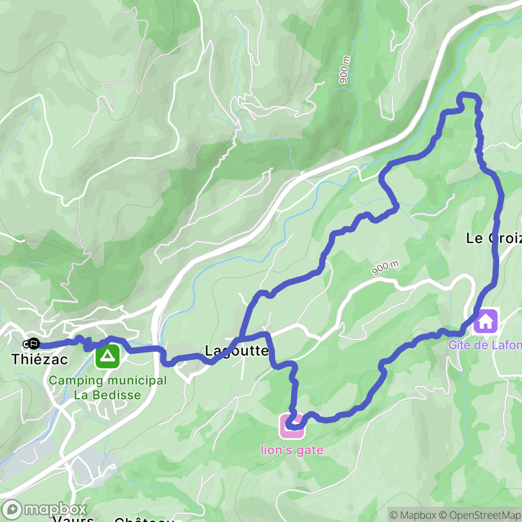 Thiézac : carte du parcours de randonnée - France