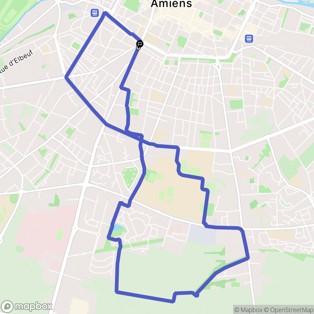 Amiens : carte du parcours de randonnée - France