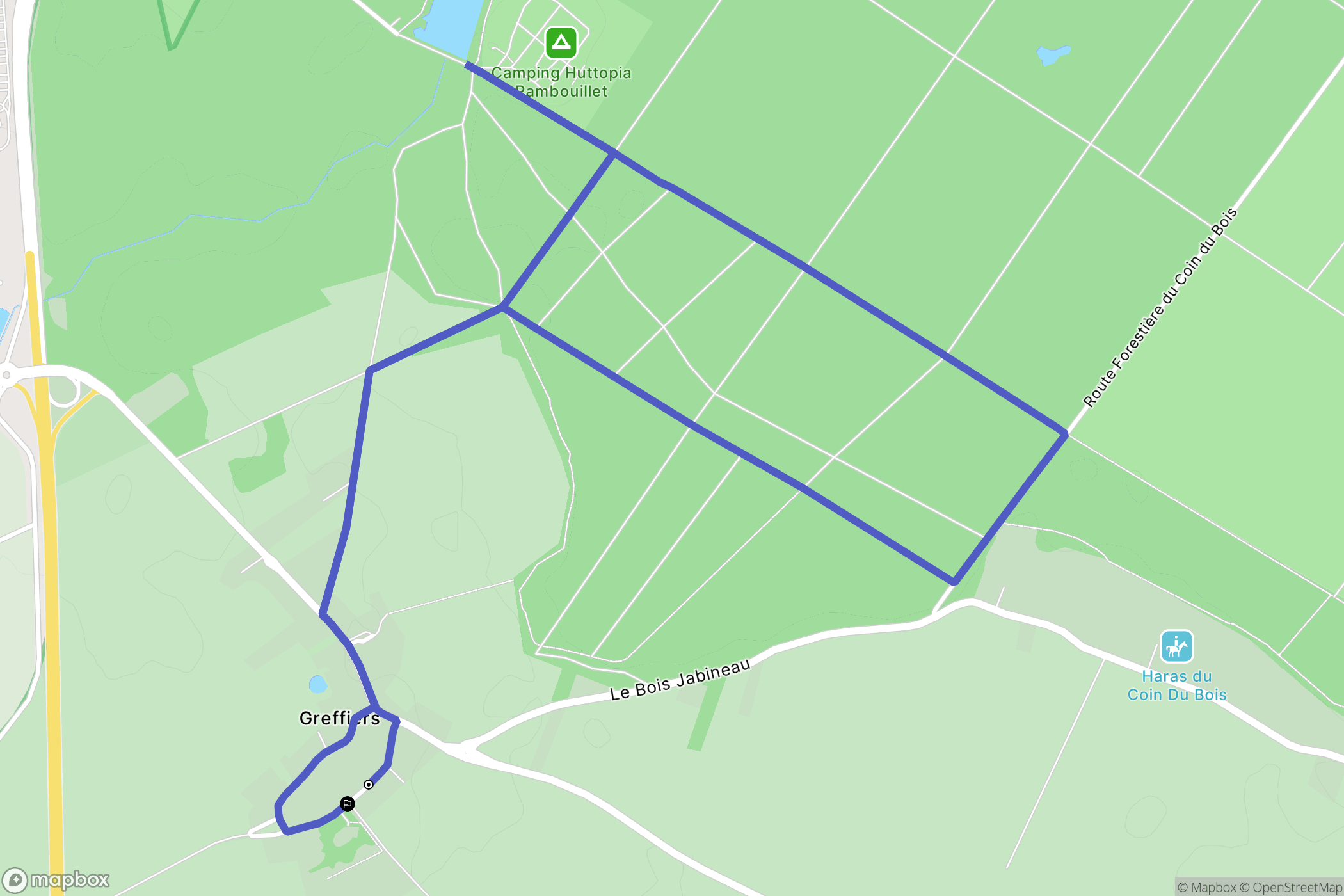 Sonchamp : carte du parcours de randonnée - France