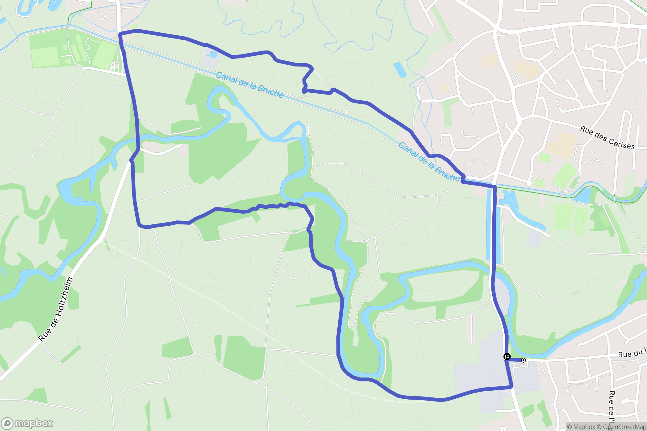 Lingolsheim : carte du parcours de randonnée - France