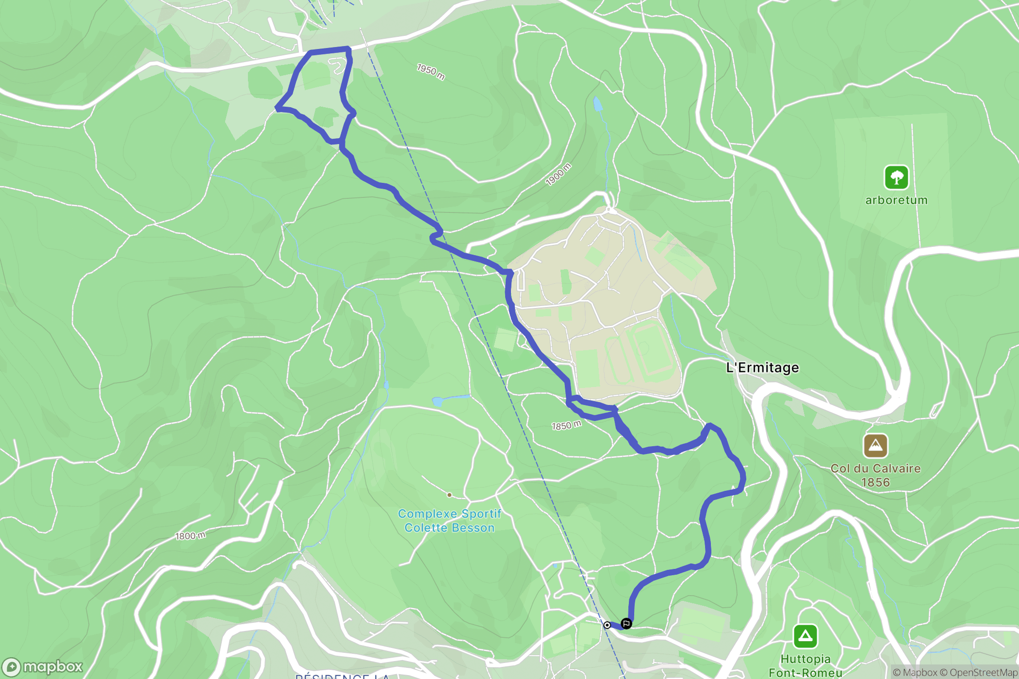 Font-Romeu-Odeillo-Via : carte du parcours de randonnée - France