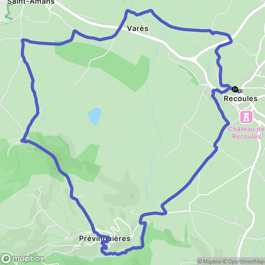 Sévérac-d'Aveyron : carte du parcours de randonnée - France