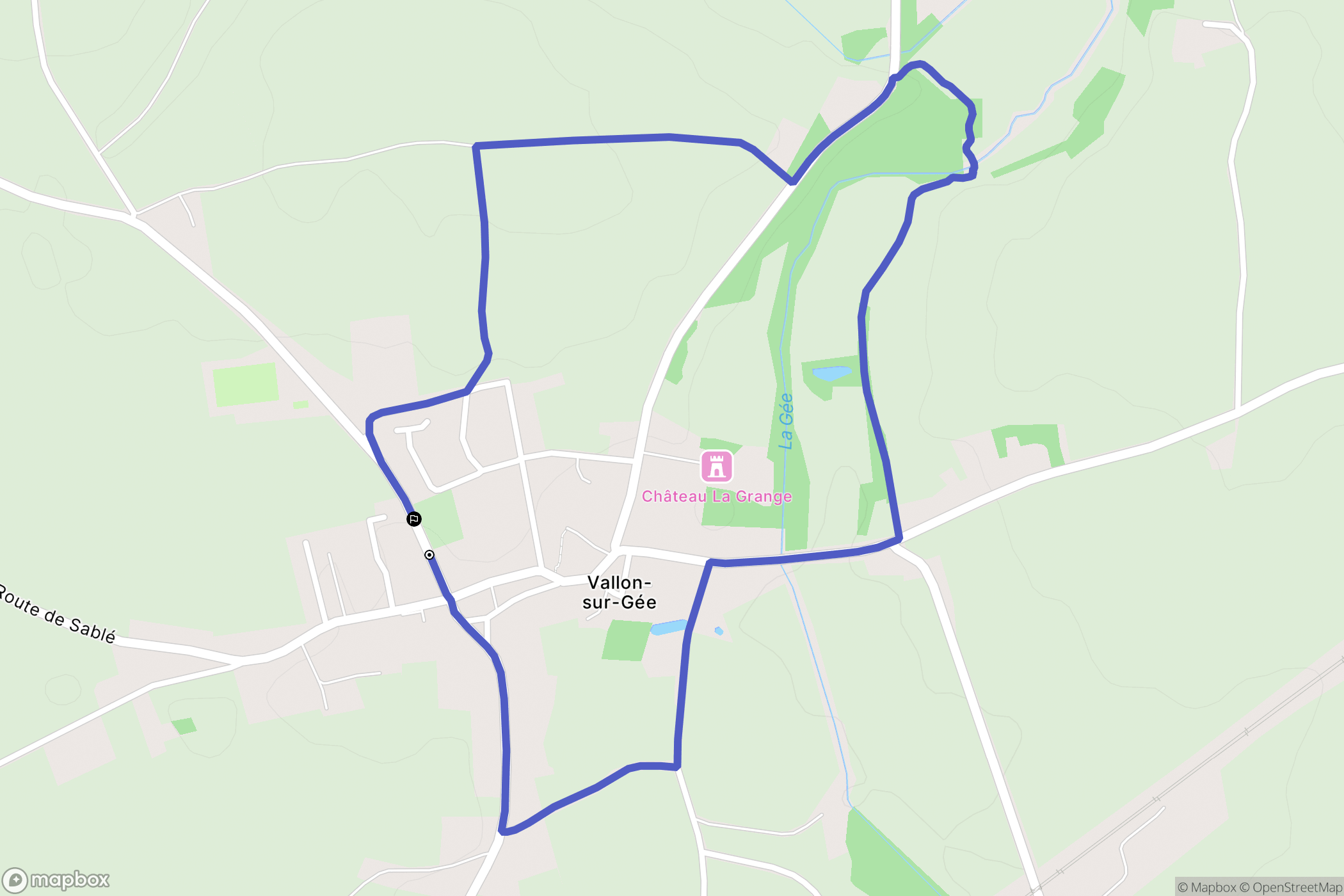 Vallon sur Gee : carte du parcours de randonnée - France