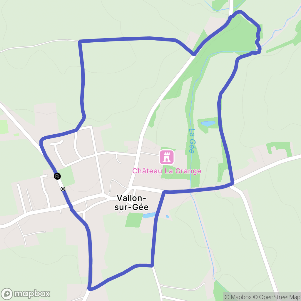 Vallon sur Gee : carte du parcours de randonnée - France