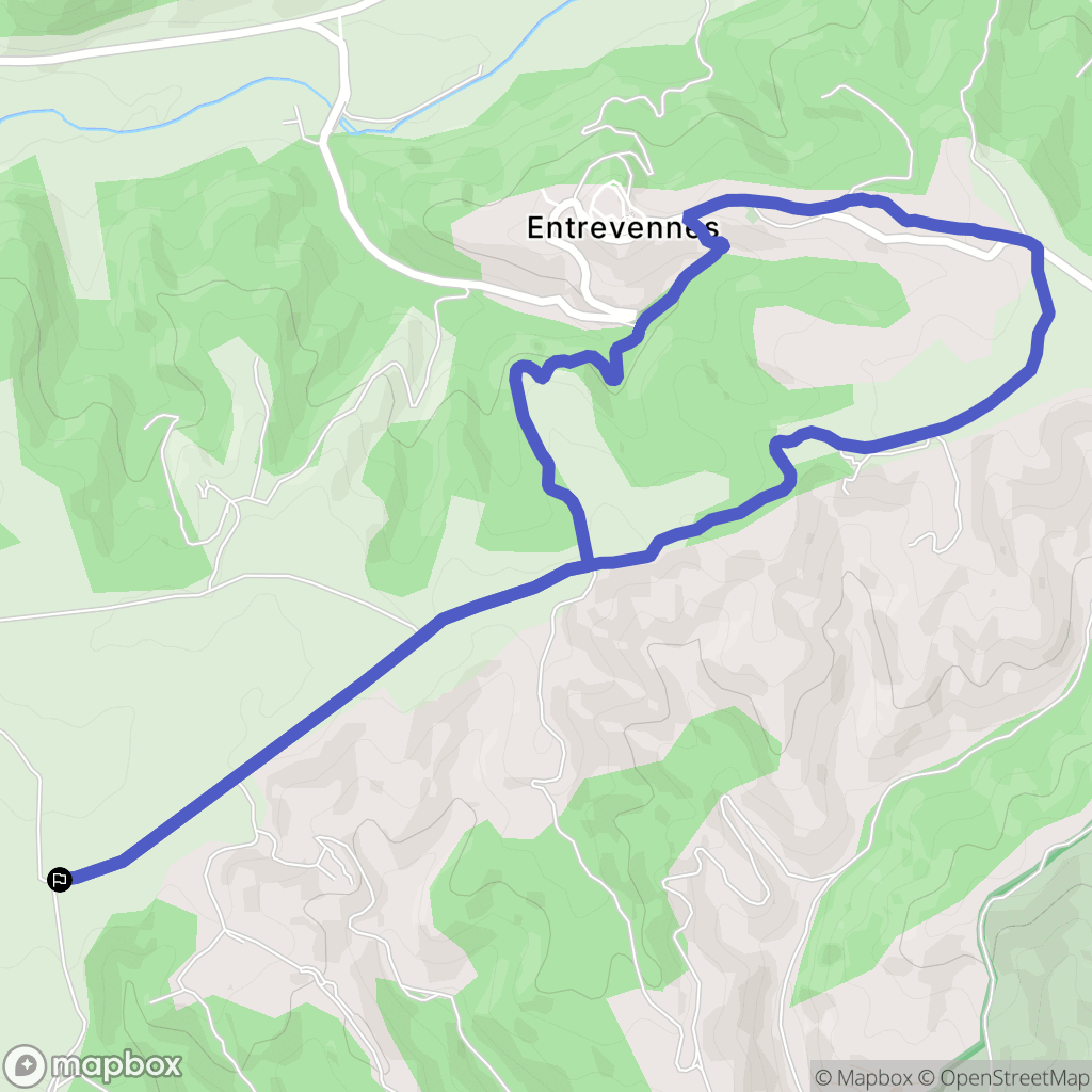 Entrevennes : carte du parcours de randonnée - France