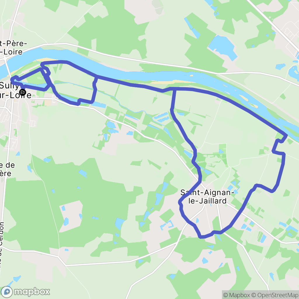 Sully-sur-Loire : carte du parcours de randonnée - France