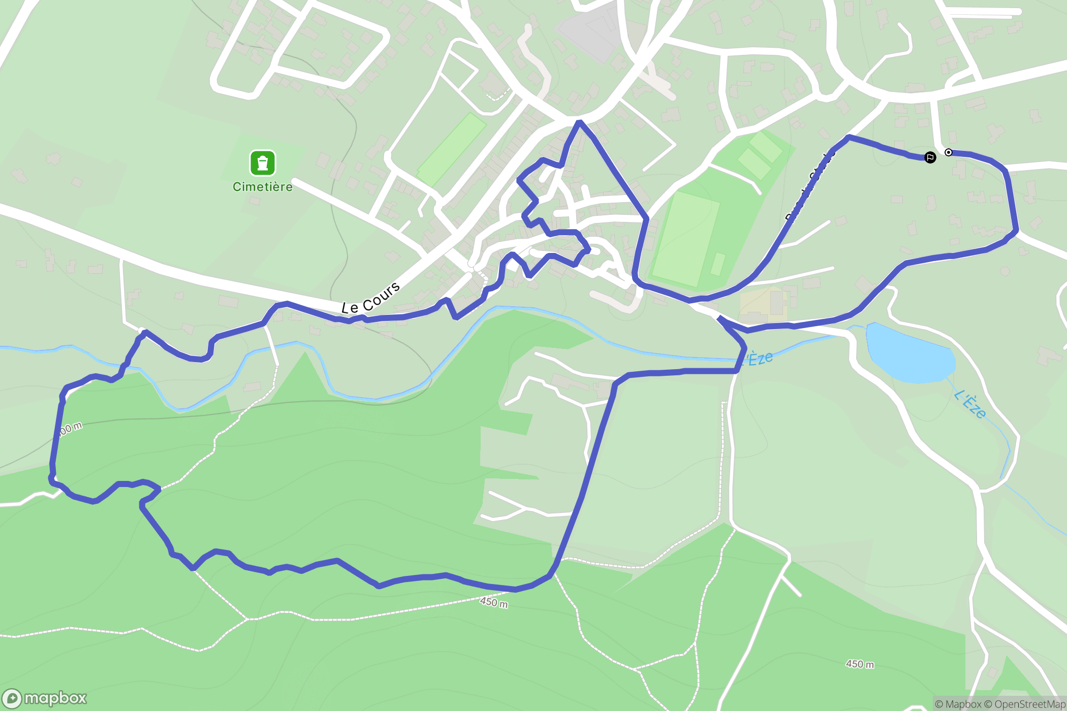La Bastide-des-Jourdans : carte du parcours de randonnée - France