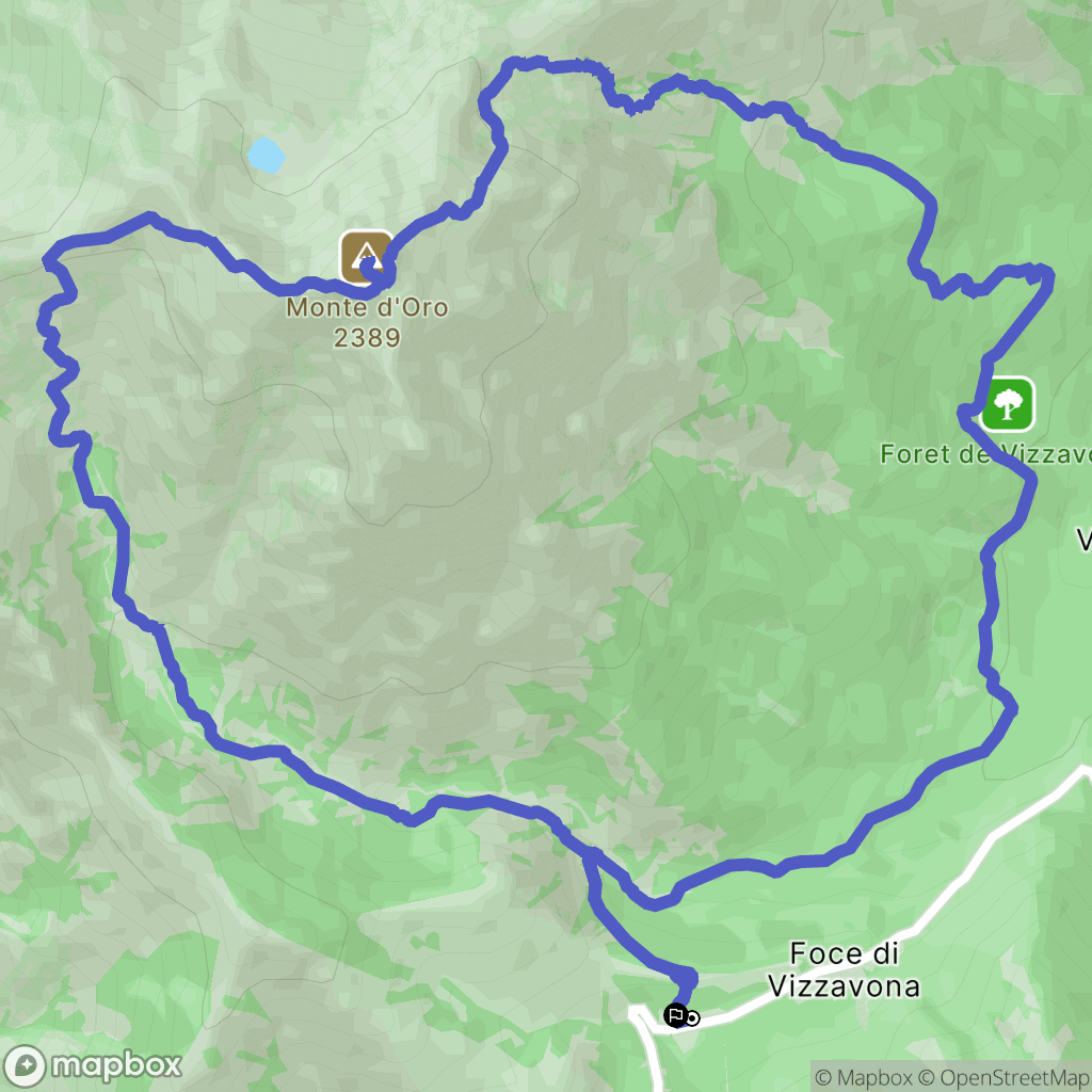 Bocognano : carte du parcours de randonnée - France