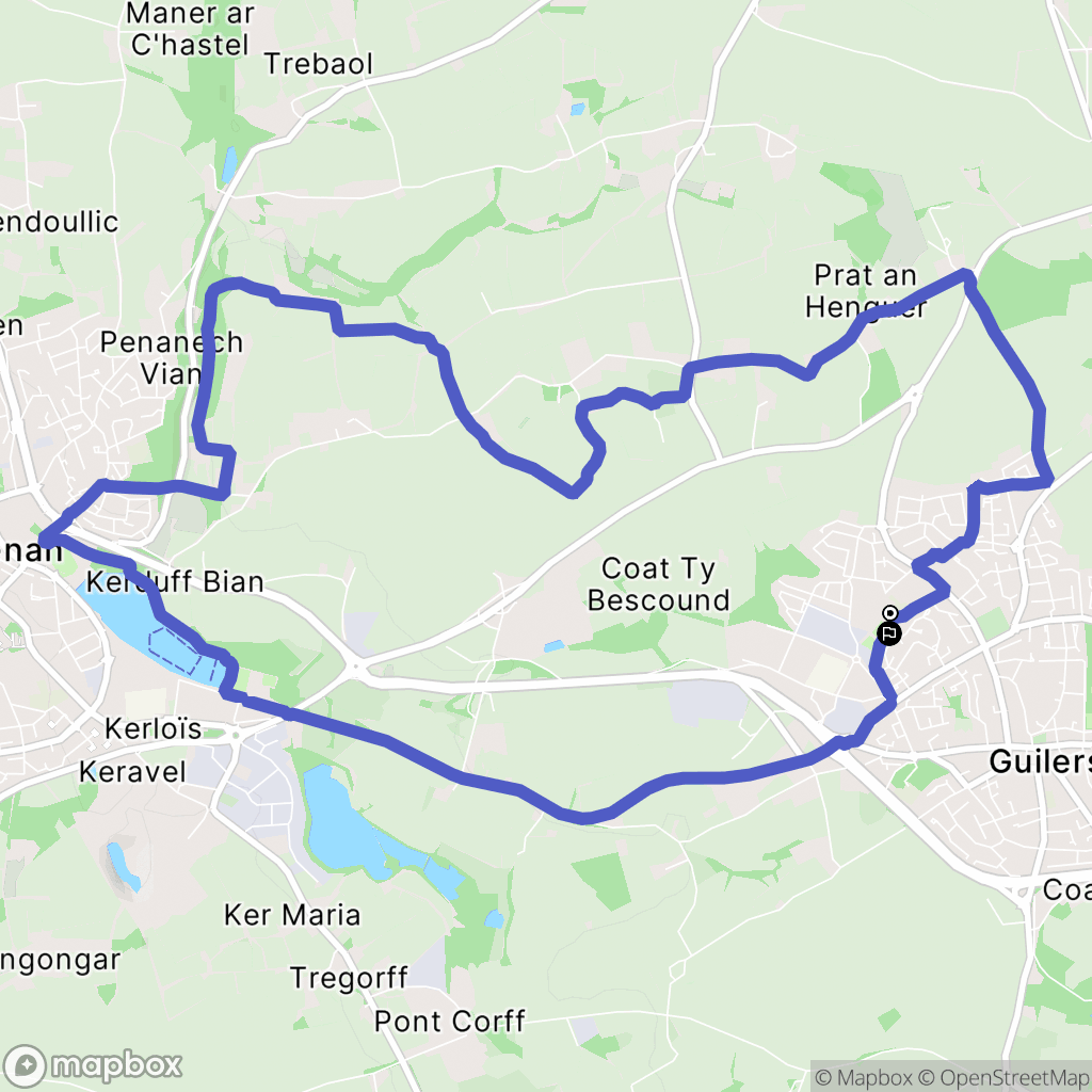 Guilers : carte du parcours de randonnée - France