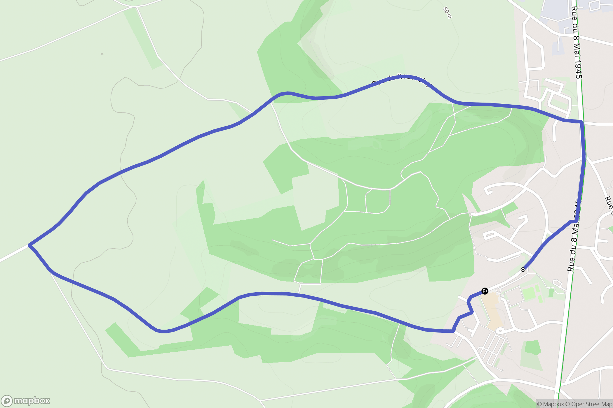Laigneville : carte du parcours de randonnée - France