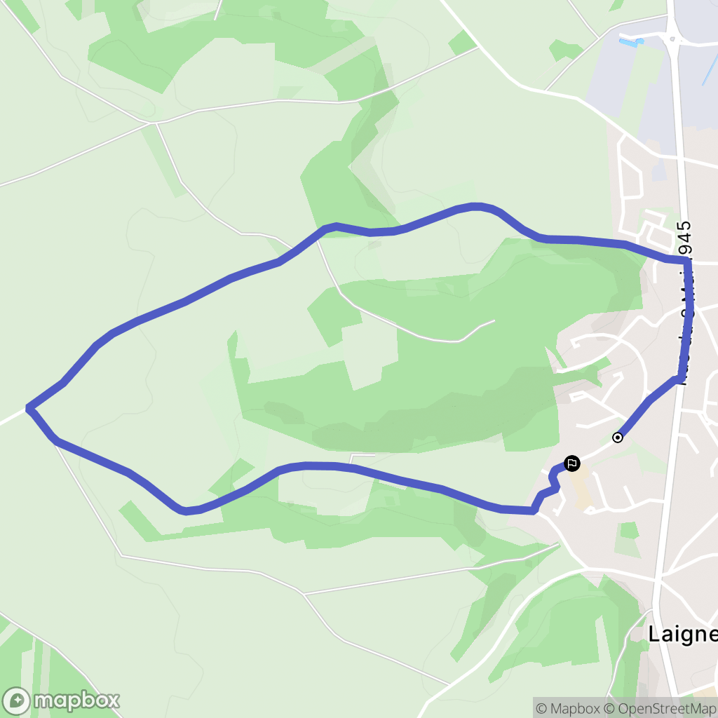 Laigneville : carte du parcours de randonnée - France