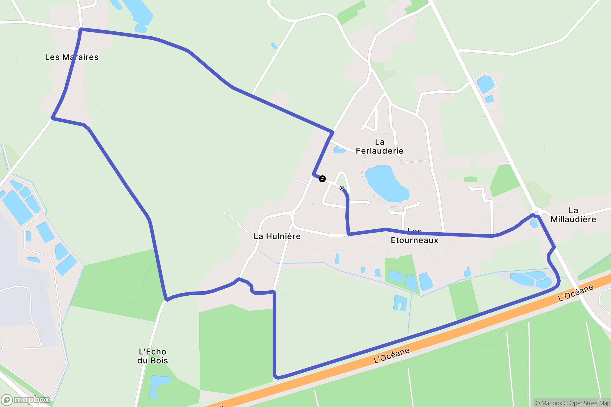 Mésanger : carte du parcours de randonnée - France