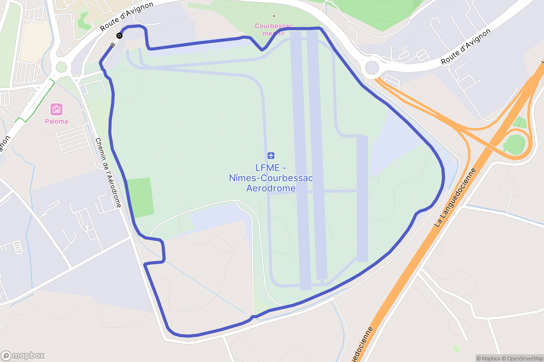 Nîmes : carte du parcours de randonnée - France
