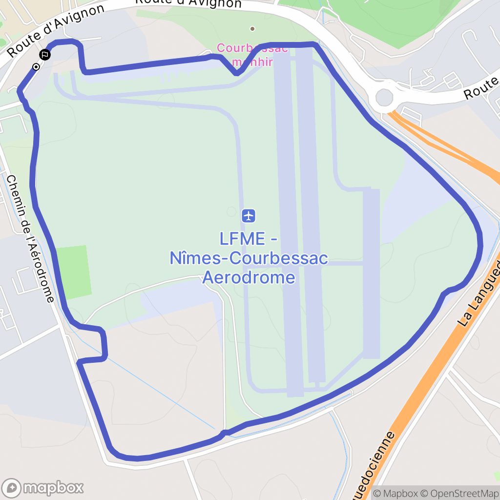 Nîmes : carte du parcours de randonnée - France