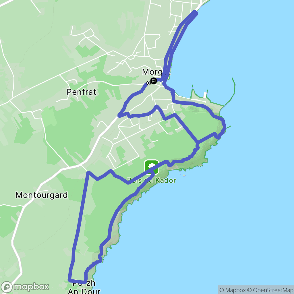 Crozon : carte du parcours de randonnée - France