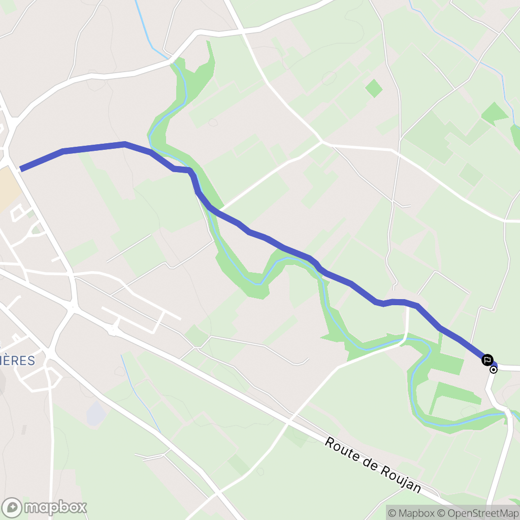 Caux : carte du parcours de randonnée - France