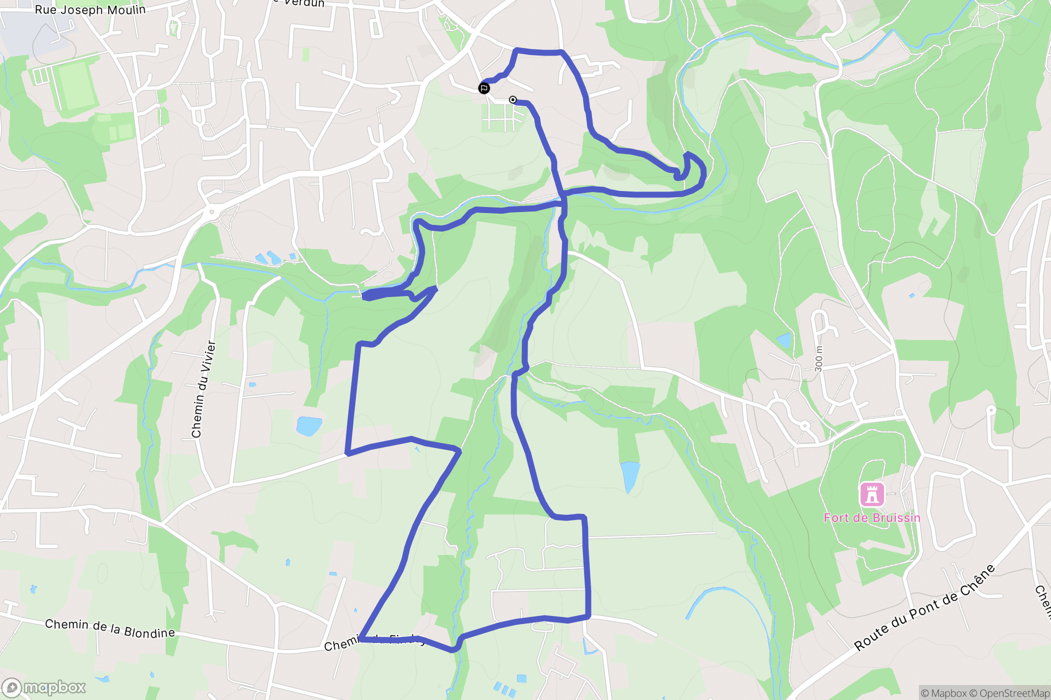 Craponne : carte du parcours de randonnée - France