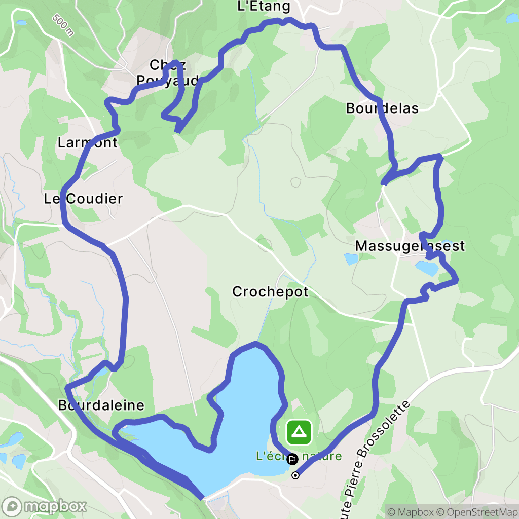 Ambazac : carte du parcours de randonnée - France