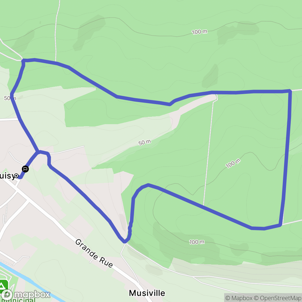 Guisy : carte du parcours de randonnée - France