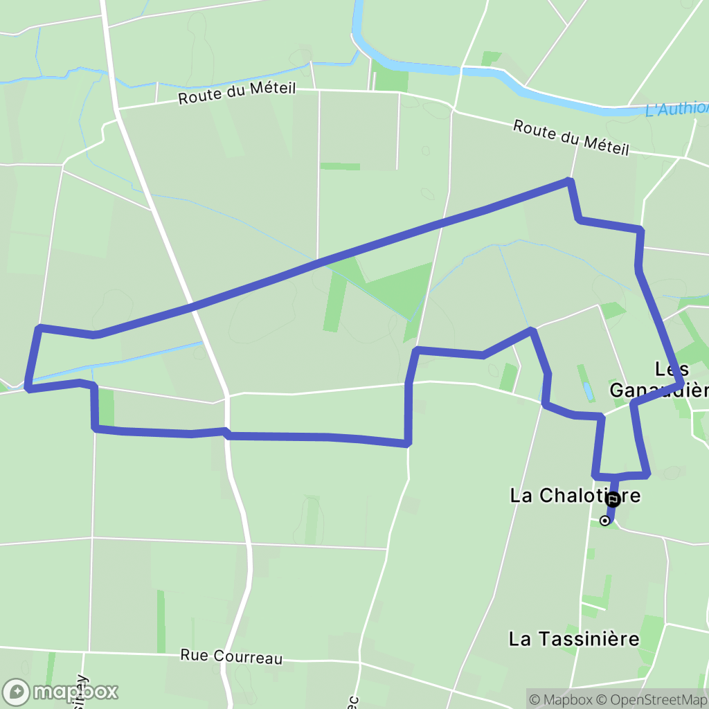 Loire-Authion : carte du parcours de randonnée - France