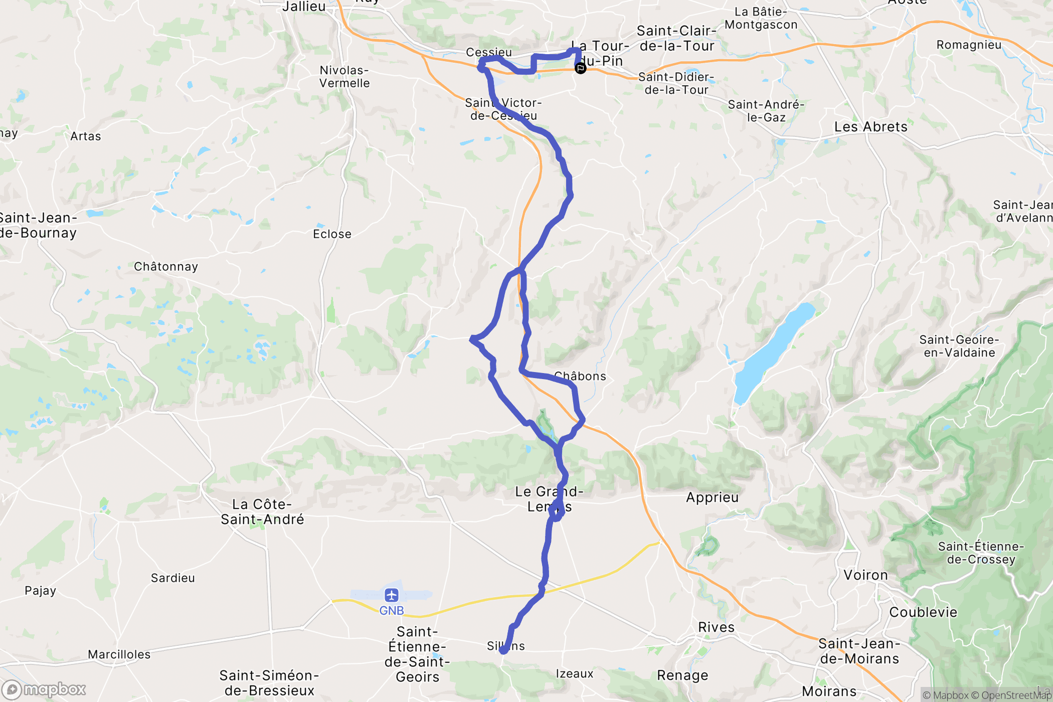 Saint-Jean-de-Soudain : carte du parcours de randonnée - France