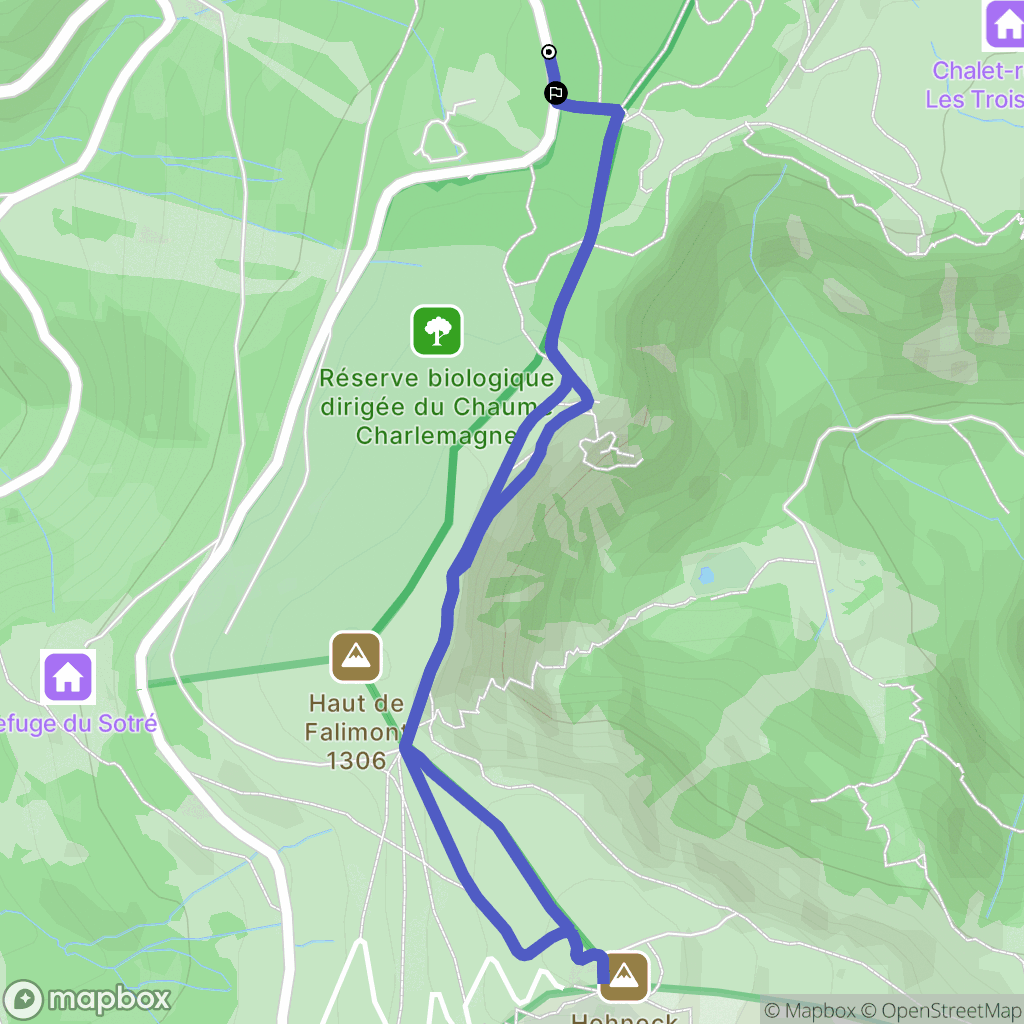 Xonrupt-Longemer : carte du parcours de randonnée - France