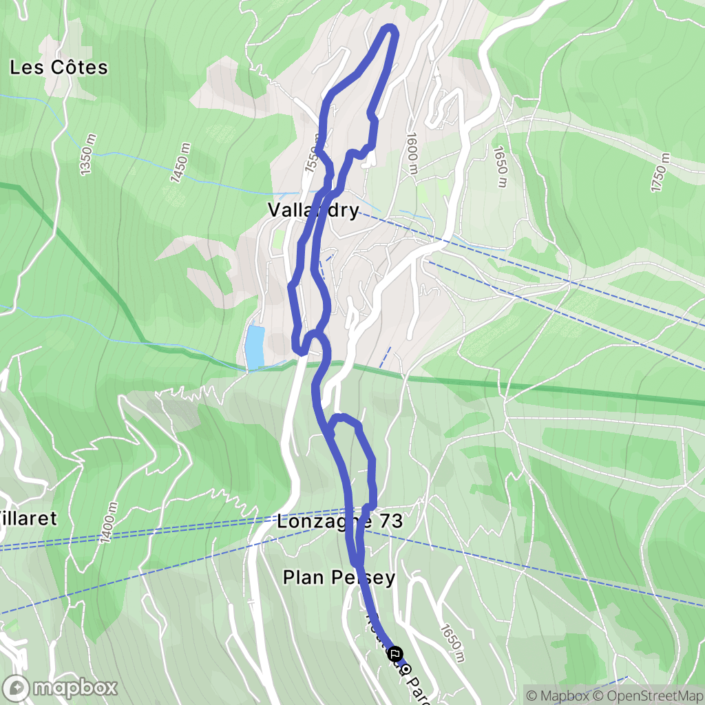 Peisey-Nancroix : carte du parcours de randonnée - France