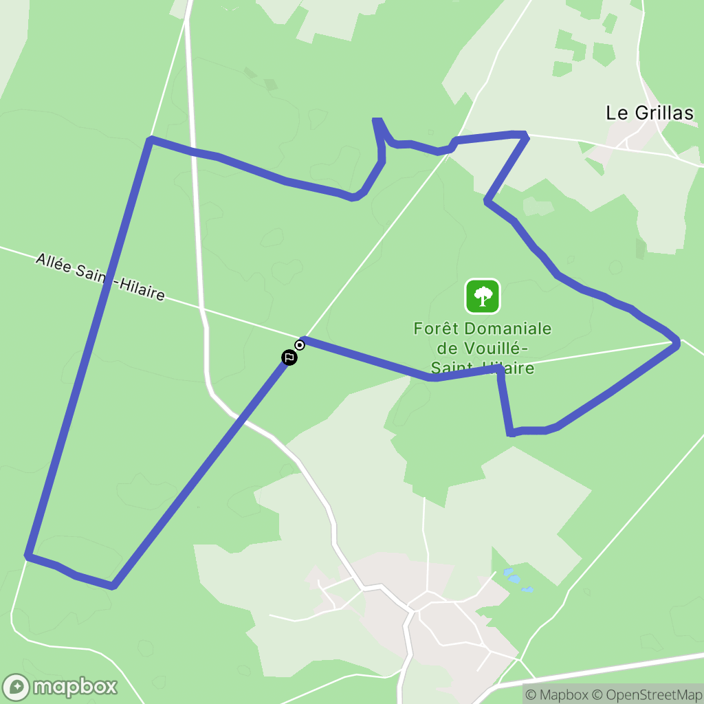 Quinçay : carte du parcours de randonnée - France