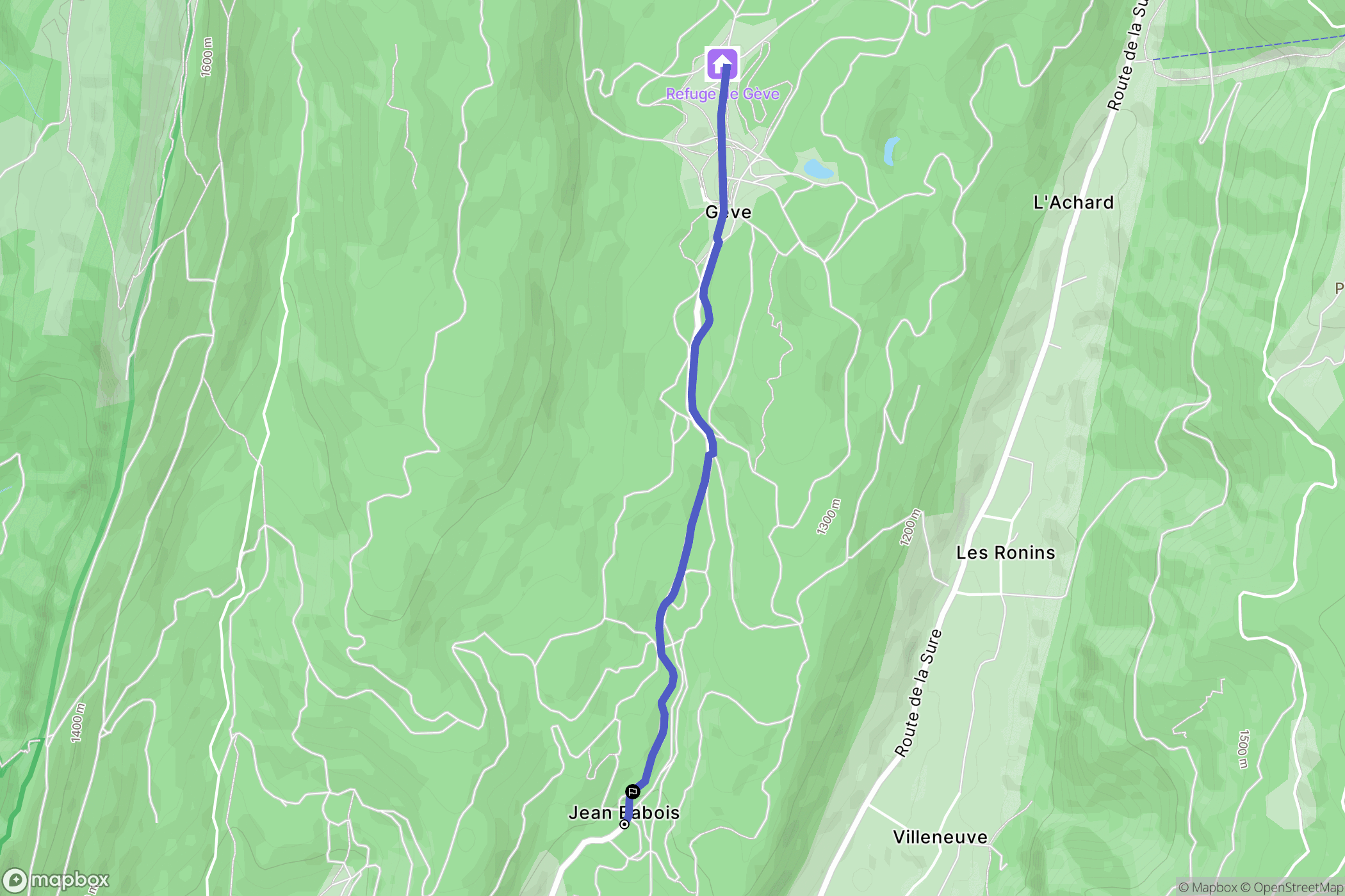 Autrans : carte du parcours de randonnée - France