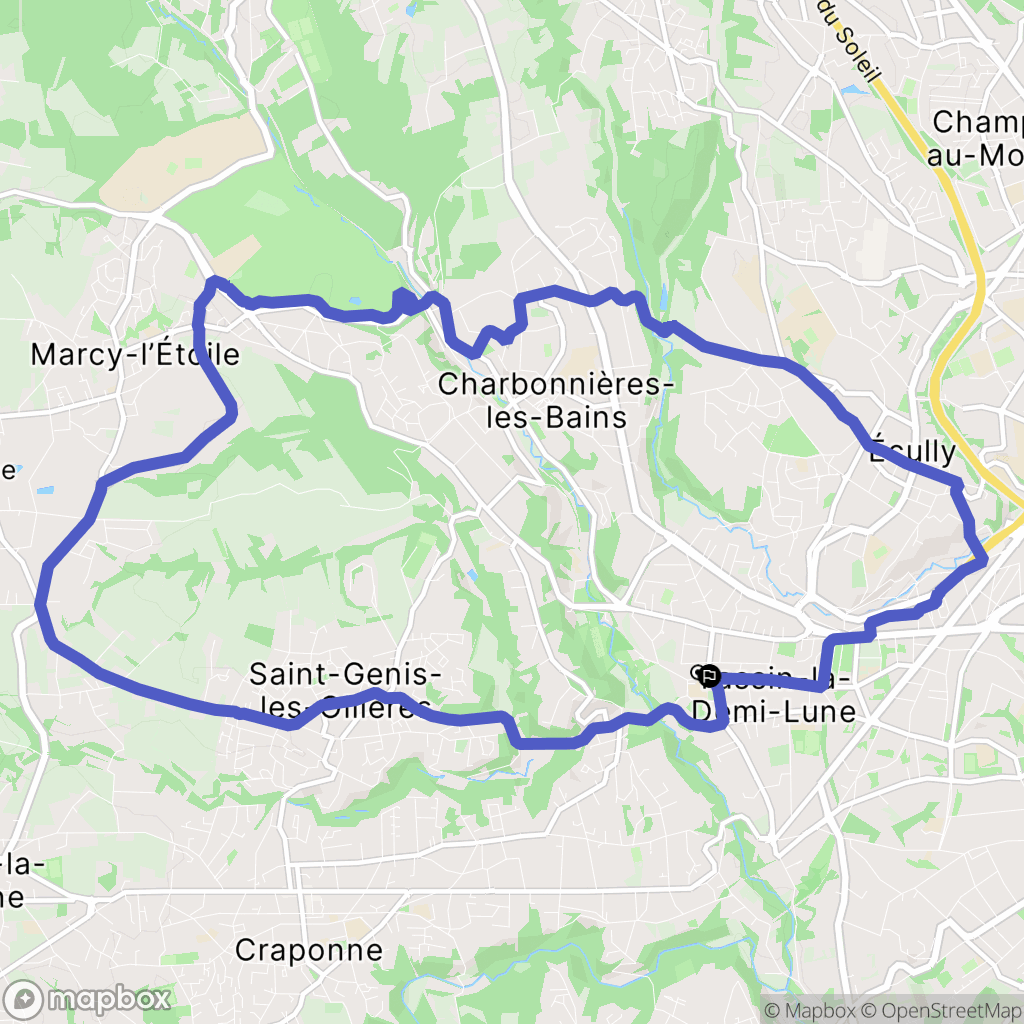 Tassin-la-Demi-Lune : carte du parcours de randonnée - France