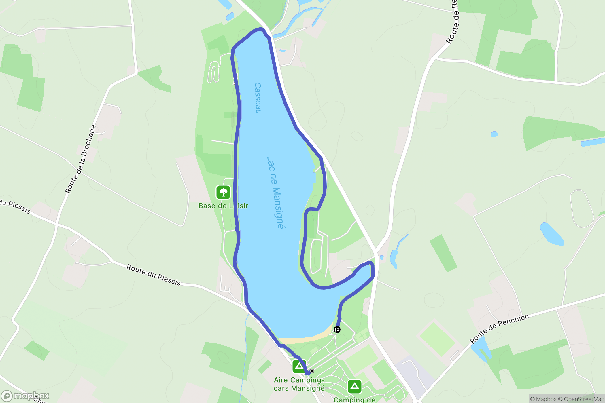 Mansigné : carte du parcours de randonnée - France