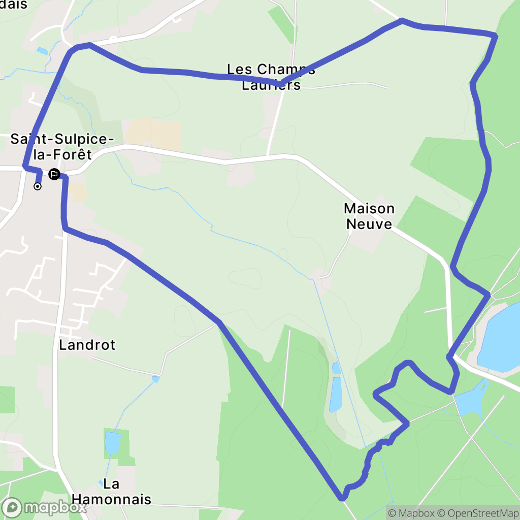 Saint-Sulpice-la-Forêt : carte du parcours de randonnée - France