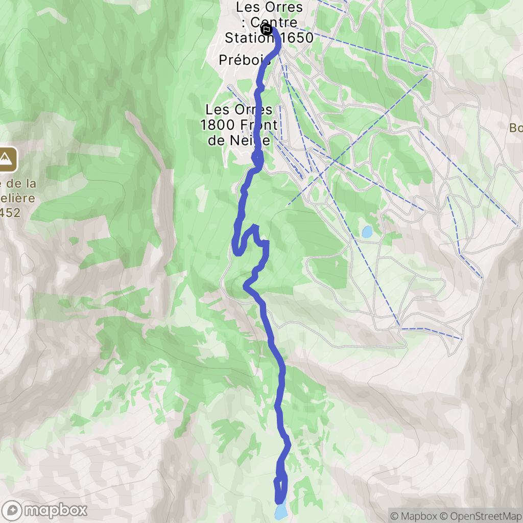 Les Orres : carte du parcours de randonnée - France