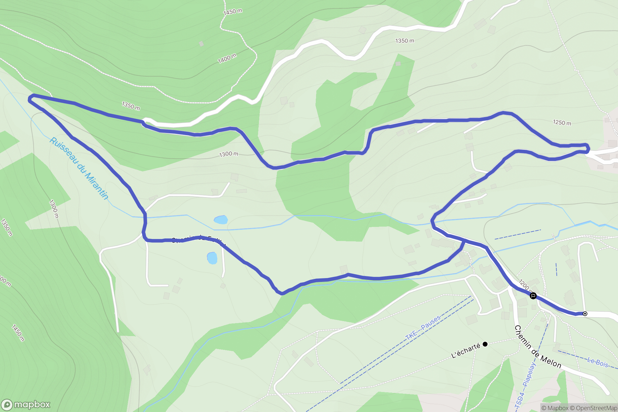 Areches : carte du parcours de randonnée - France
