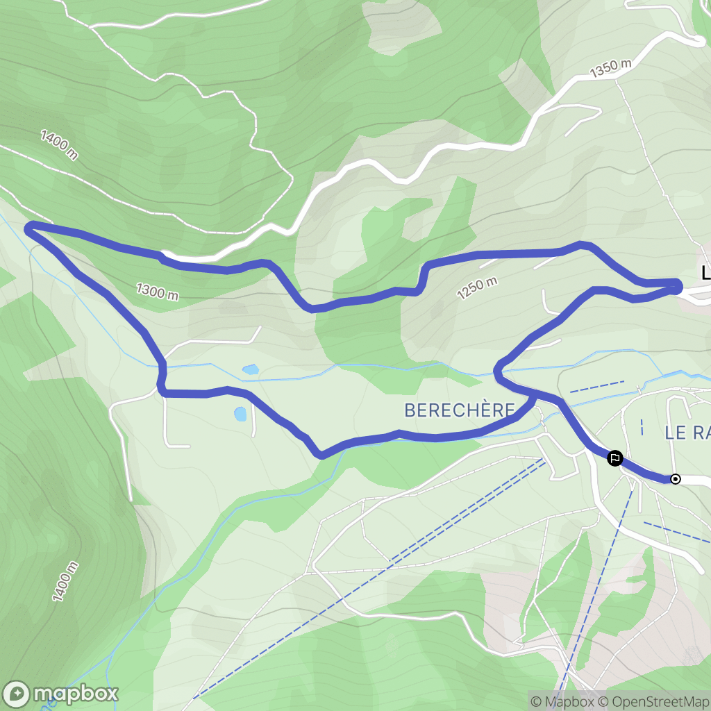 Areches : carte du parcours de randonnée - France