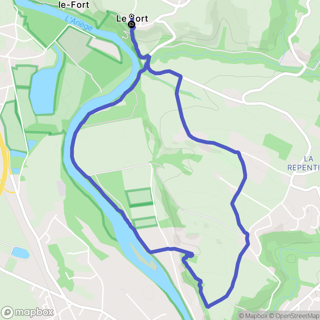 Clermont-le-Fort : carte du parcours de randonnée - France