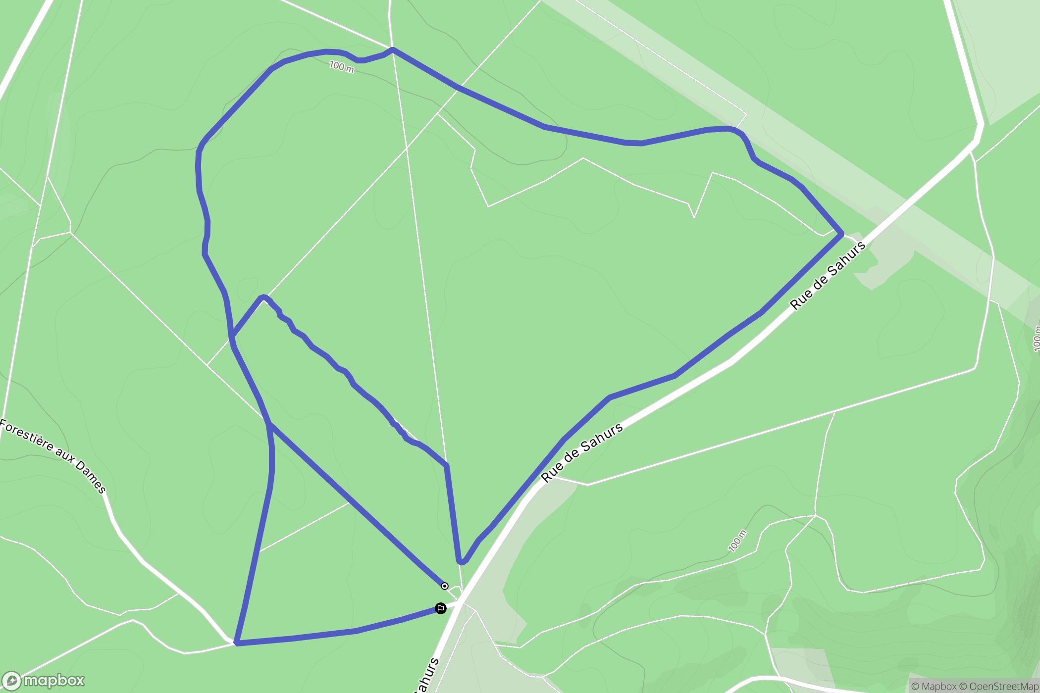 Canteleu : carte du parcours de randonnée - France
