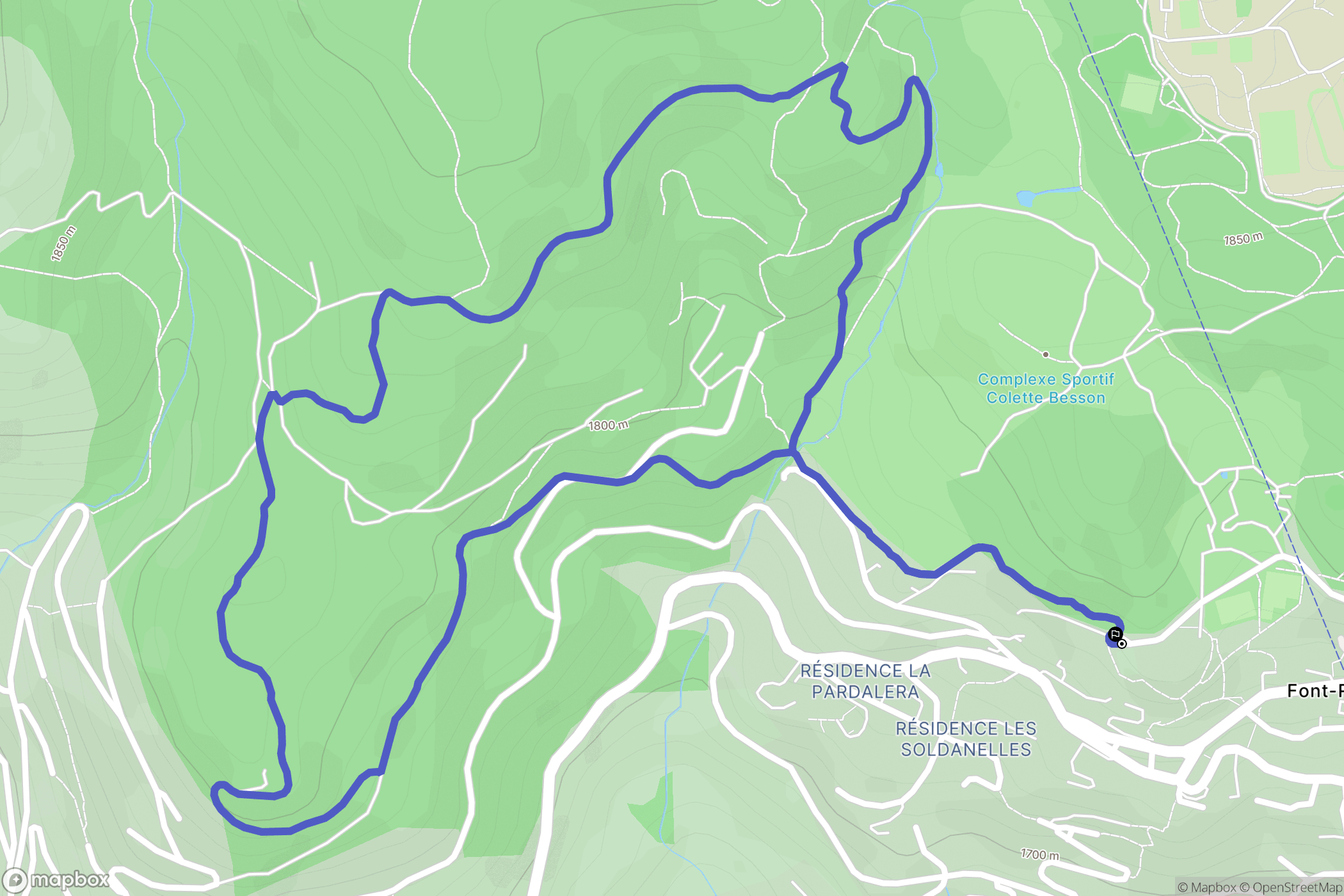 Font-Romeu : carte du parcours de randonnée - France