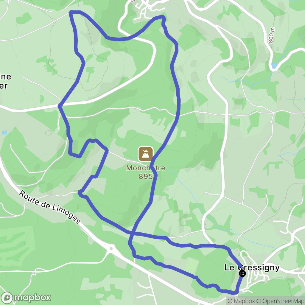 Orcines : carte du parcours de randonnée - France