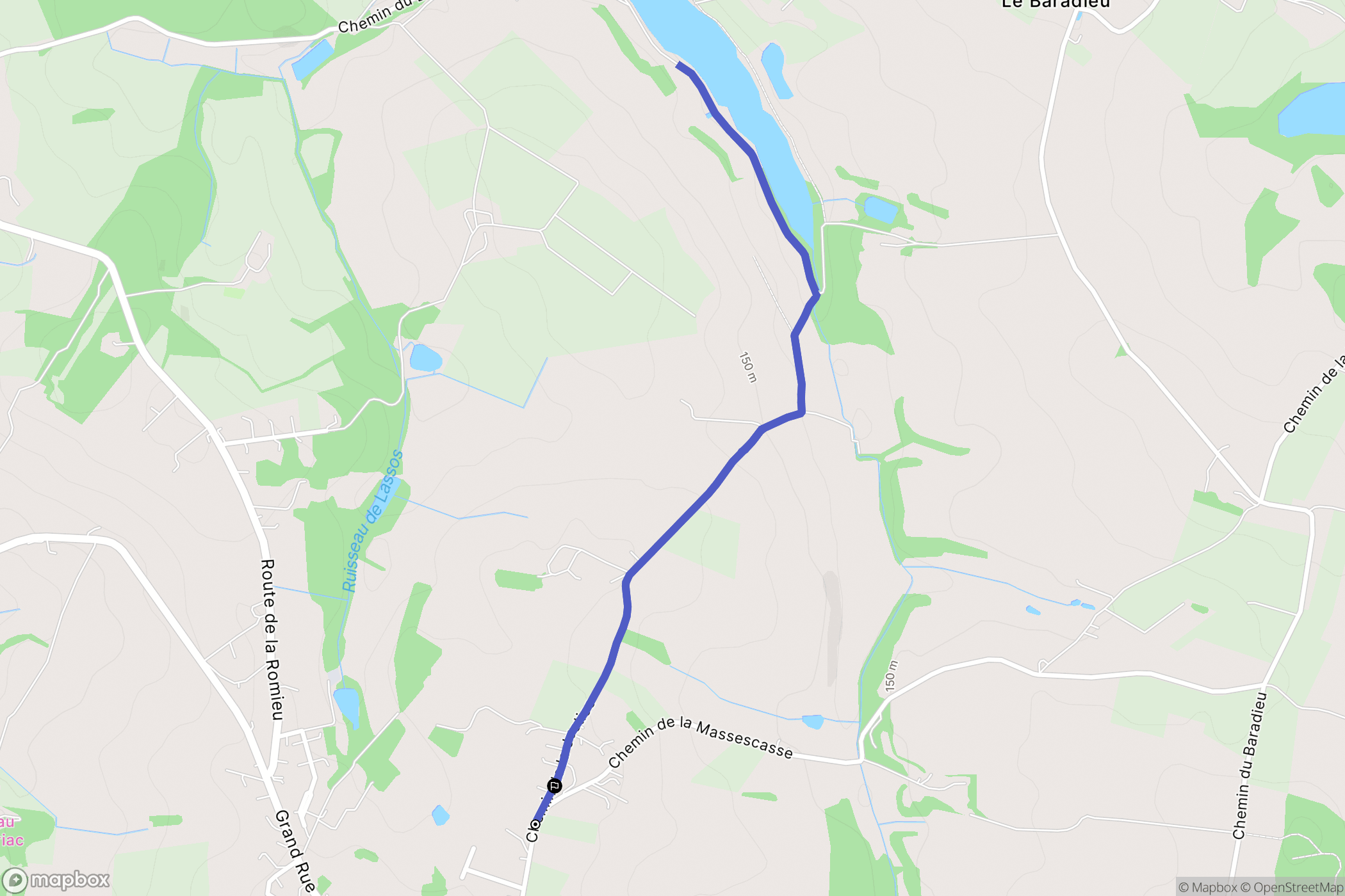 Caussens : carte du parcours de randonnée - France