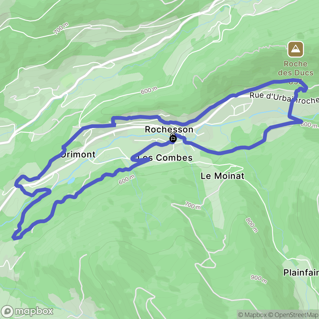 Rochesson : carte du parcours de randonnée - France