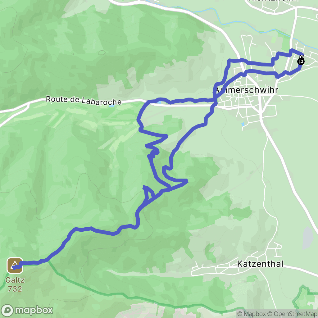 Ammerschwihr : carte du parcours de randonnée - France