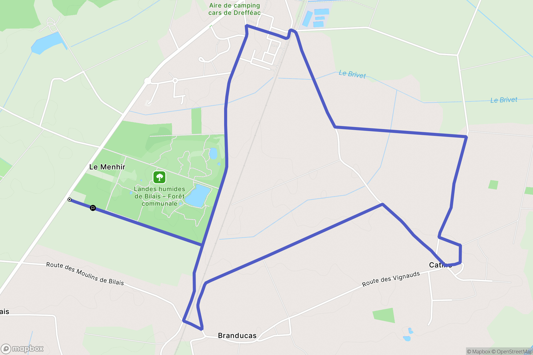 Drefféac : carte du parcours de randonnée - France
