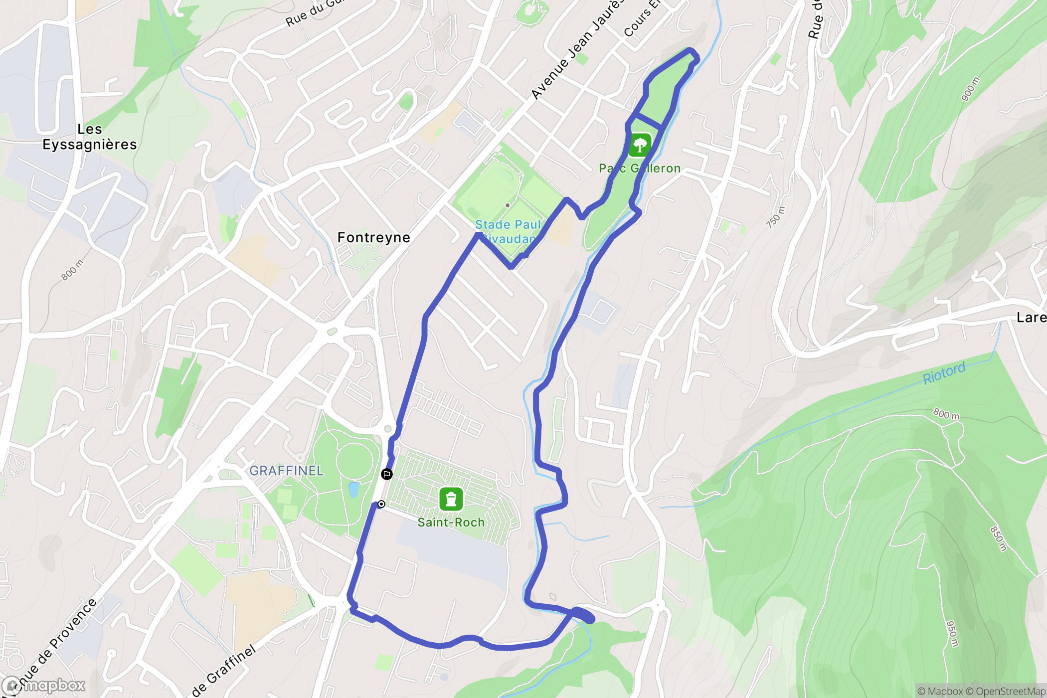 Gap : carte du parcours de randonnée - France