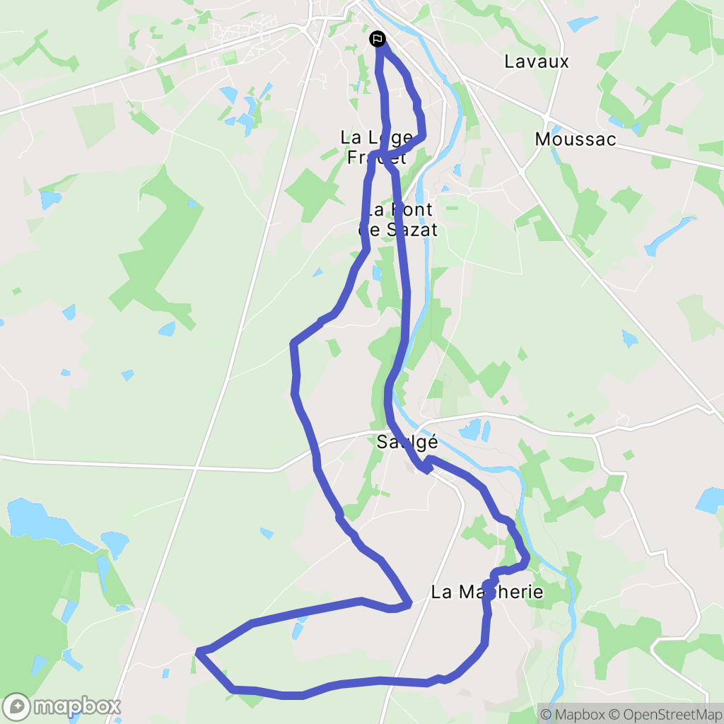 Saulgé : carte du parcours de randonnée - France