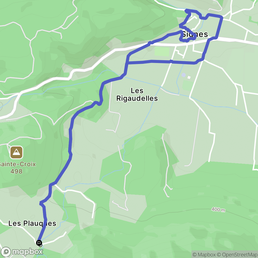Signes : carte du parcours de randonnée - France